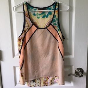 Sleeveless silk shirt
