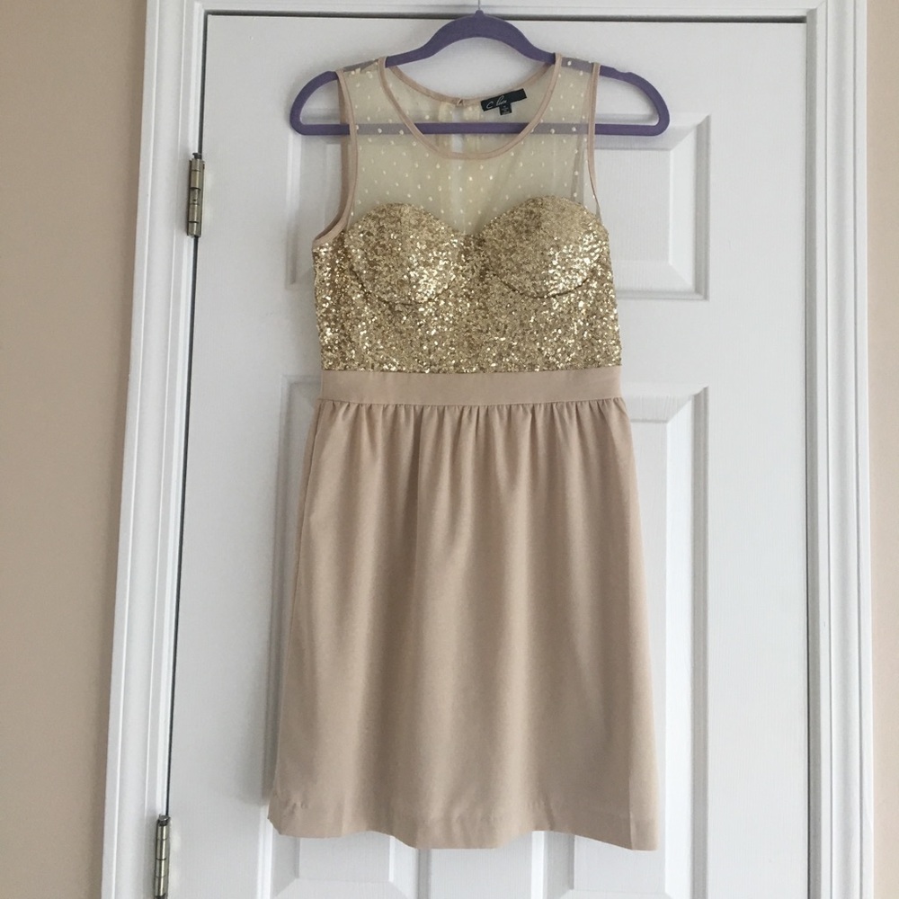 Gold champagne party dress