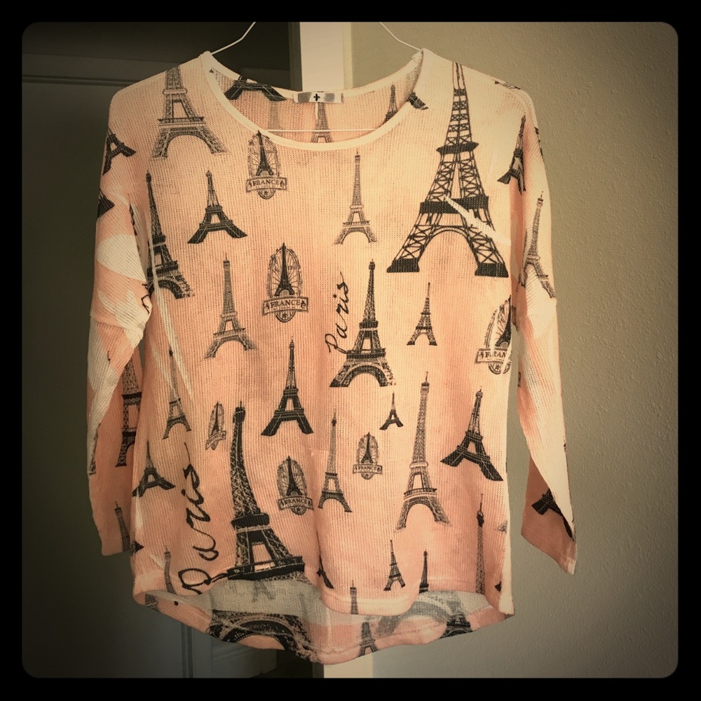 Paris printed blu planet sweater