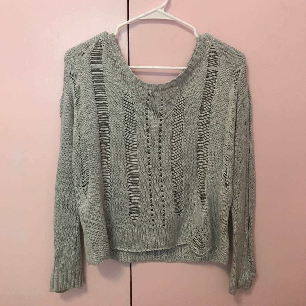 Grey Distressed GUESS Sweater
