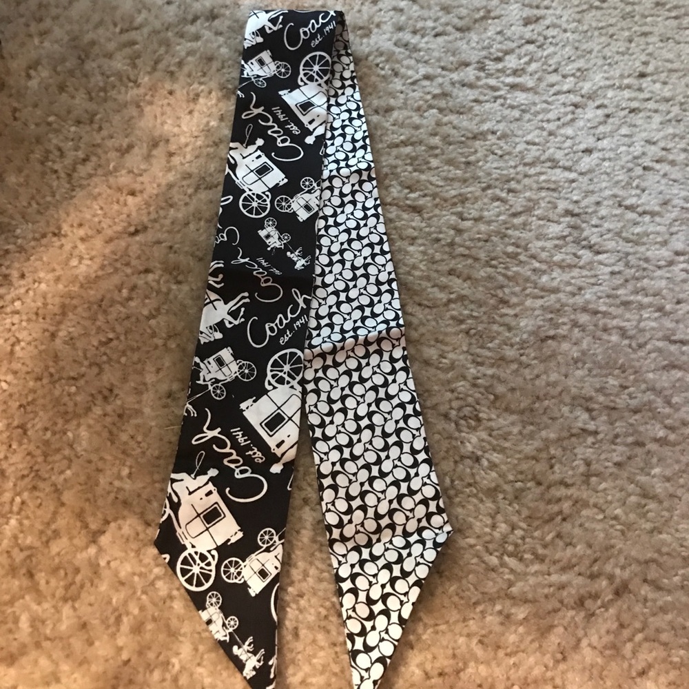 Brand new without tags Coach black and white tie