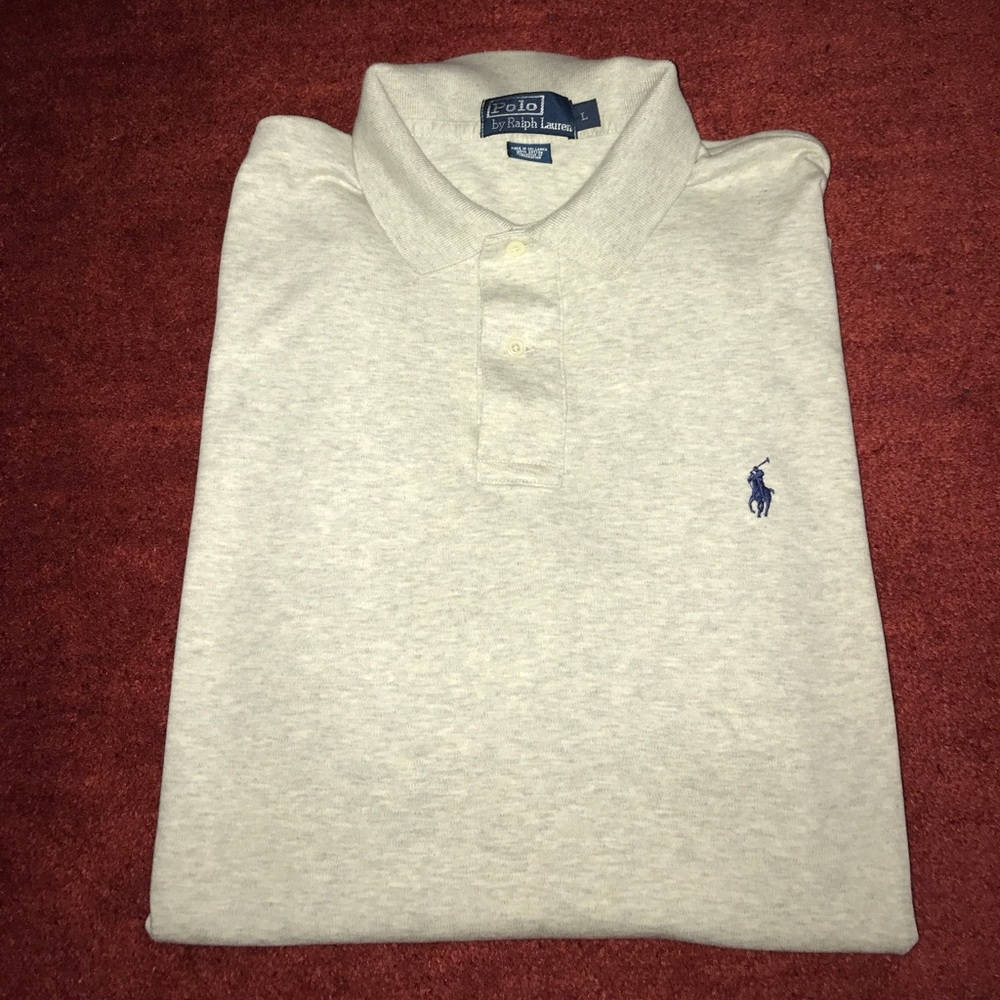 EUC Polo by Ralph Lauren SS sz L light gray shirt
