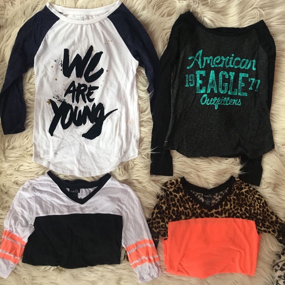 American Eagle and Rue 21 Baseball Tees