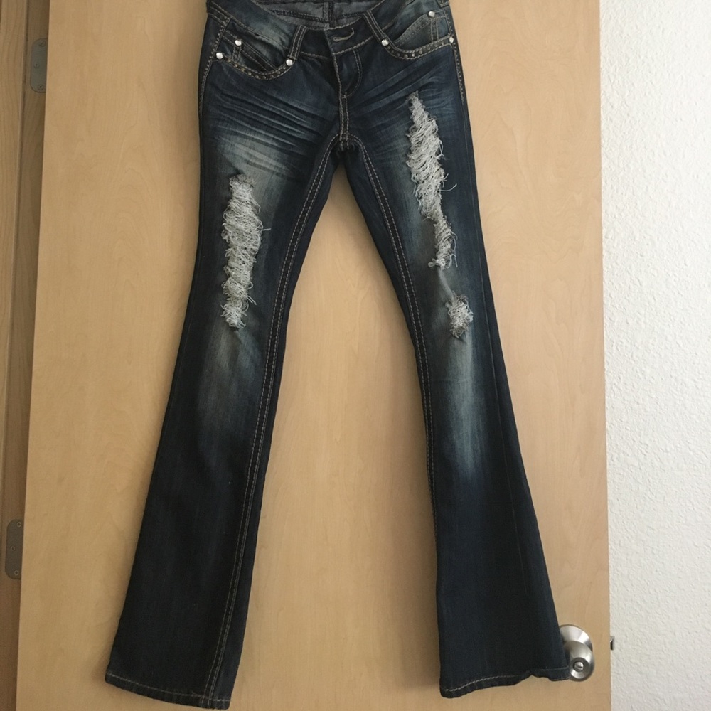 Dark ripped jeans