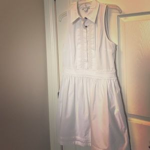 DVF white shirt dress