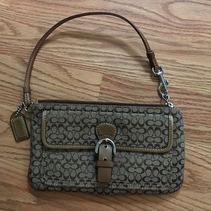 Coach- Small Brown Leather Wristlet. Barely used!