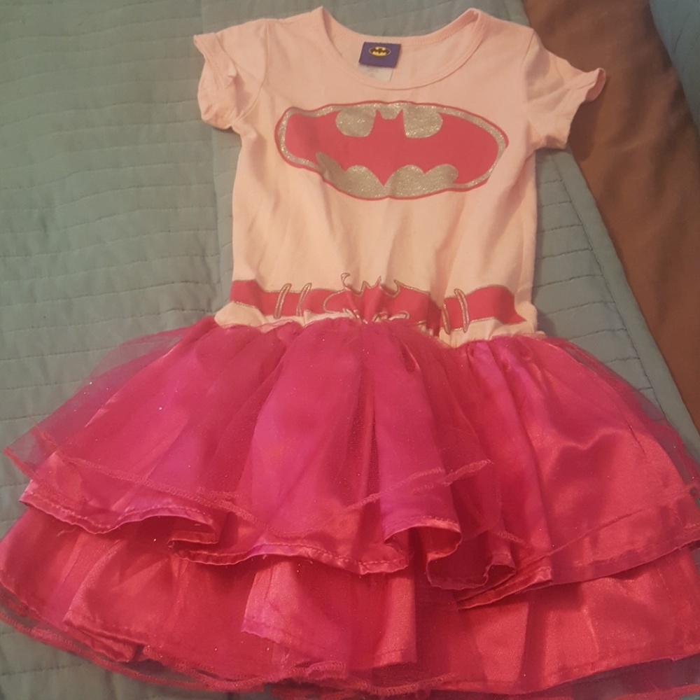 Girls pink Batman dress