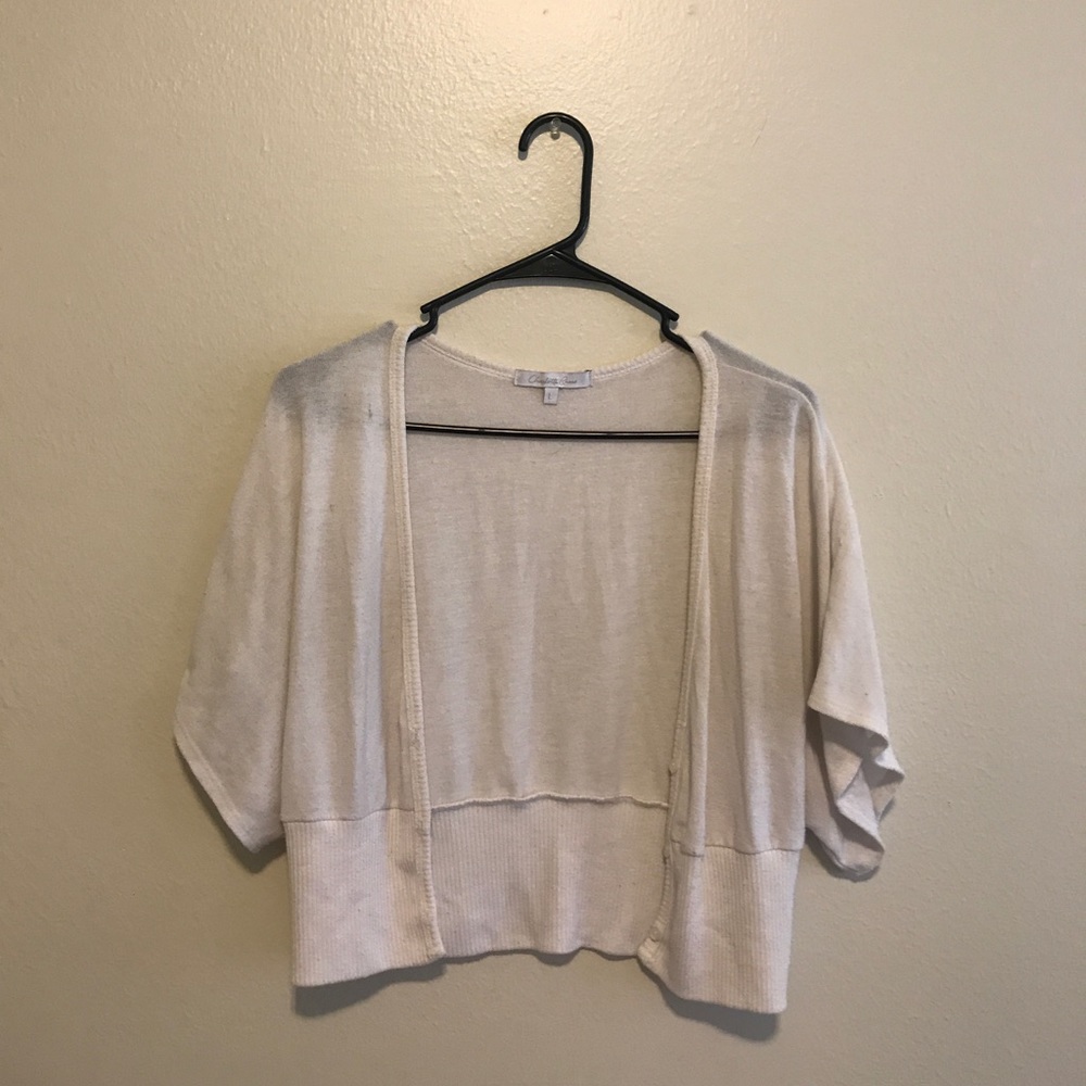 White cardigan