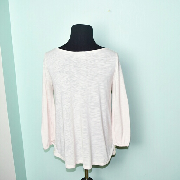 American Eagle Light Pink Crochet Side Blouse - Picture 2 of 2