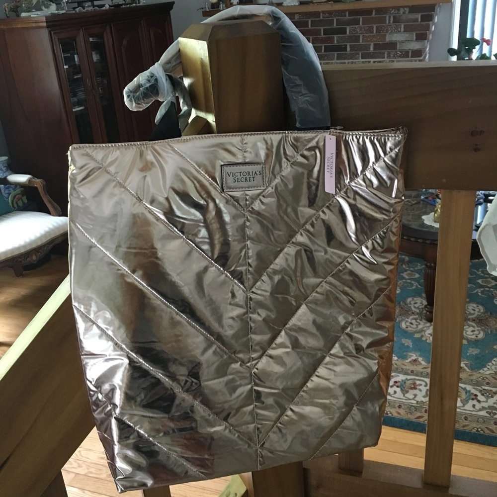 Victoria's Secret Rose Gold Tote Bag