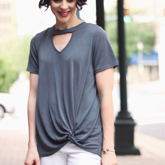 NWT Women's Gray Choker Top - Picture 6 of 7