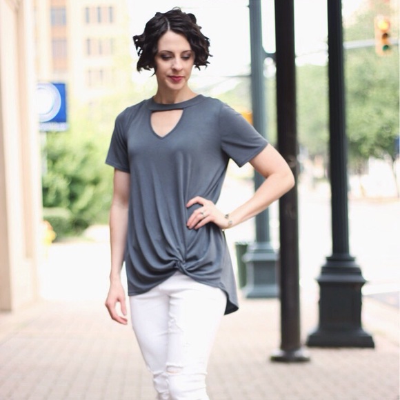 NWT Women's Gray Choker Top - Picture 7 of 7