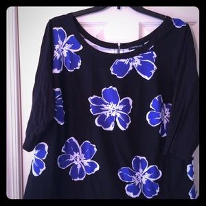 Lane Bryant 3/4 Sleeve Mixed Media Top - 18/20.