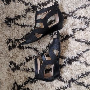 Nine west black wedge sandals