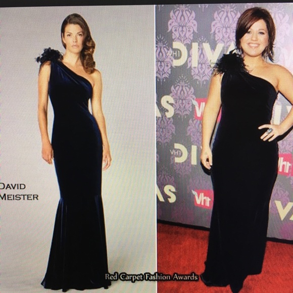 David Meister One Shoulder Dress - Picture 2 of 6