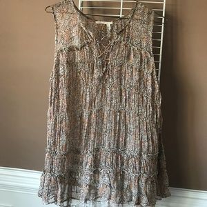 Anthropologie brown floral top