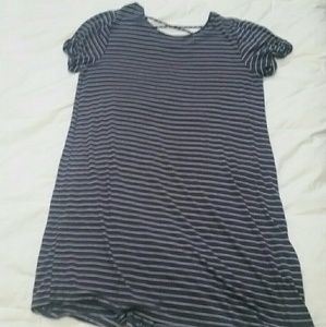 Grey and white striped summer dress