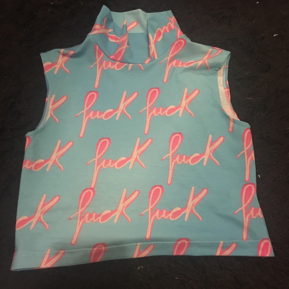 Fuck print crop top size S/M