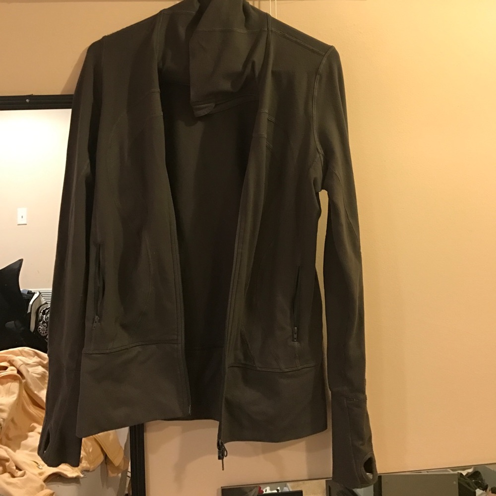Grey/Brown Lululemon zip up. Size 8.