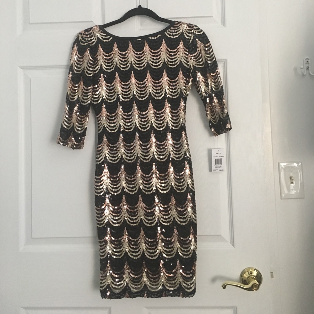 Black and Gold Embroidered Festive Dress!