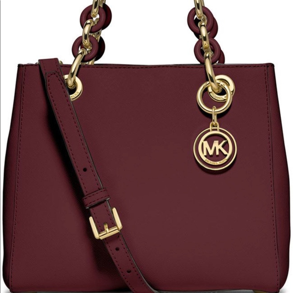 Michael Kors burgundy Cynthia Purse