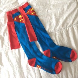 DC Comics Women's Superman Socks w/Cape! NWOT
