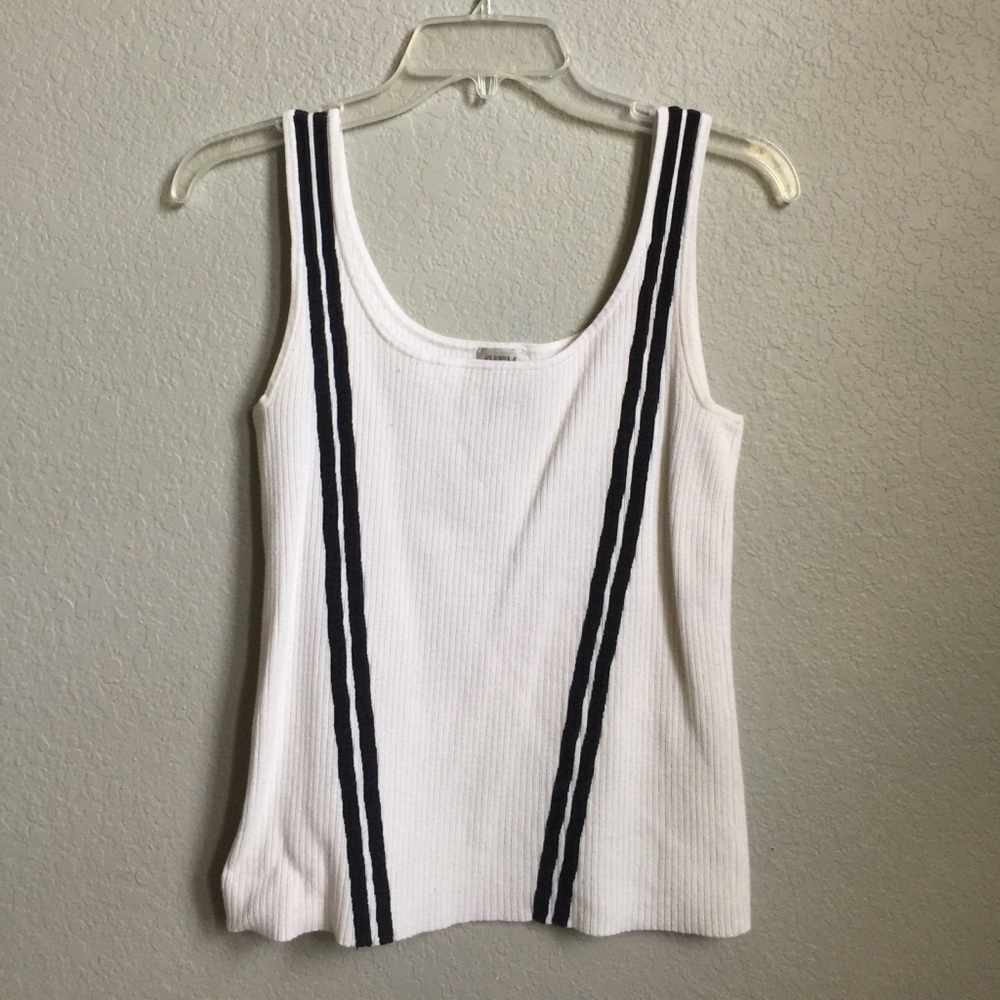 White with black stripe DKNY Tank Top