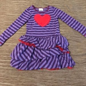Purple stripped heart dress from Hanna Andersson
