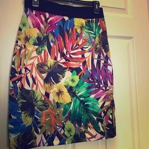 Milly tropical print pencil skirt
