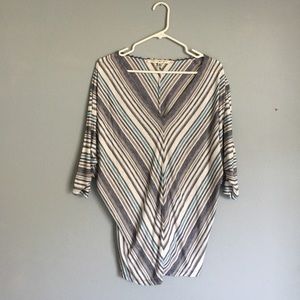 Super Cute Striped V-neck Blouse