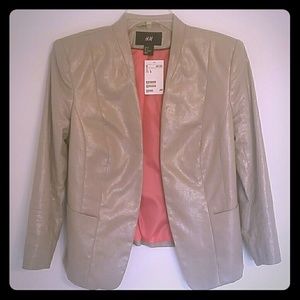 H&M silver metallic jacket blazer