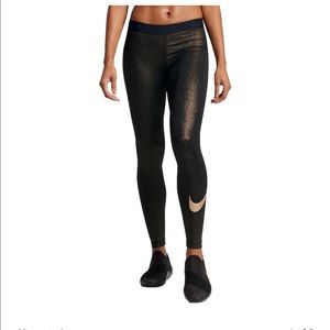 Nike pro metallic tights EUC
