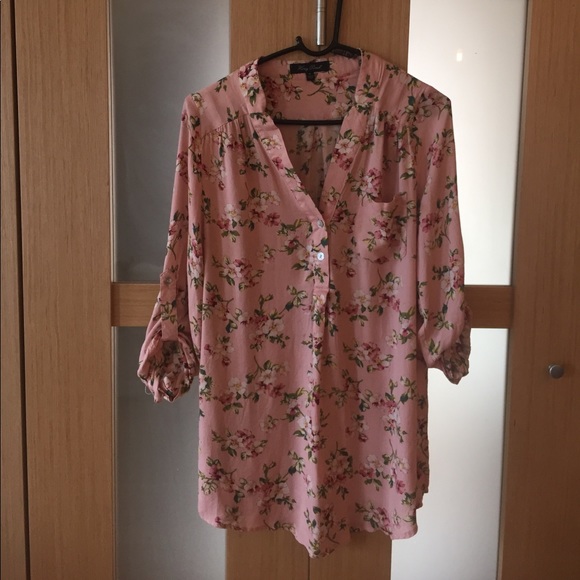 Honey Punch Tops - Pink flower print blouse