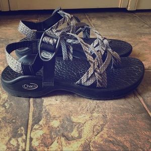 Brand new Women's gray, black, and white Chaco's