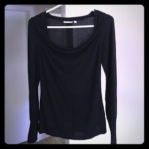 Halogen black long sleeve blouse