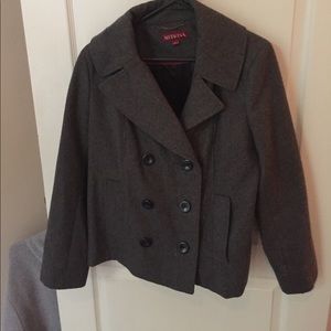 Gray wool pea coat