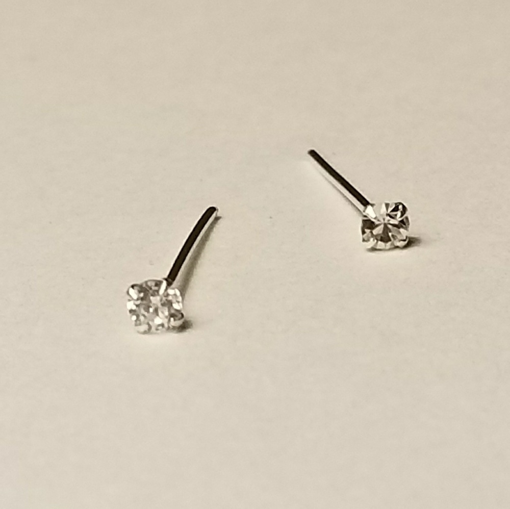 2 for 1 Nose Ring Studs (L shape)