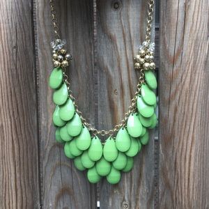 Green Tear Drop Layered Necklace