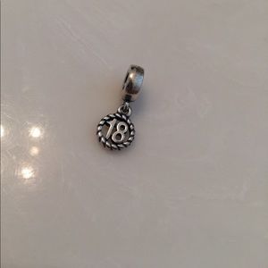PANDORA "18" dangle charm
