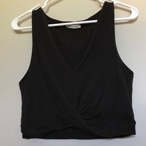 Black Twist Crop Top