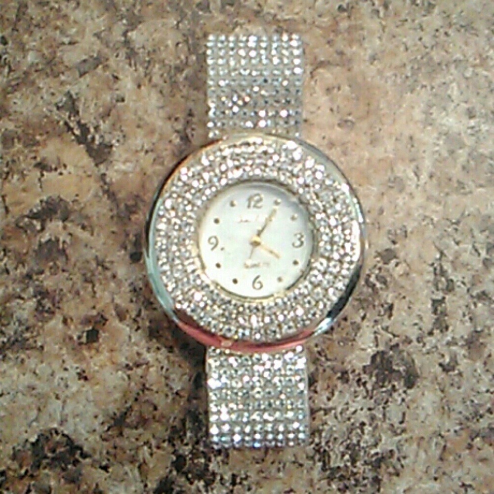 Gold and Rhinestone Adjustable ladies Watch
