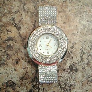 Gold and Rhinestone Adjustable ladies Watch