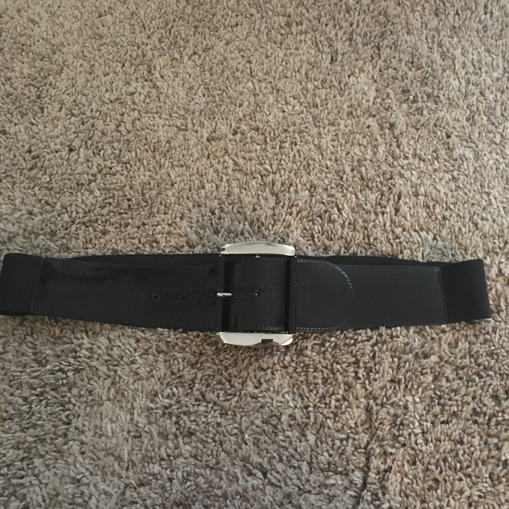 WBHM stretch black belt patent leather front - Picture 2 of 7