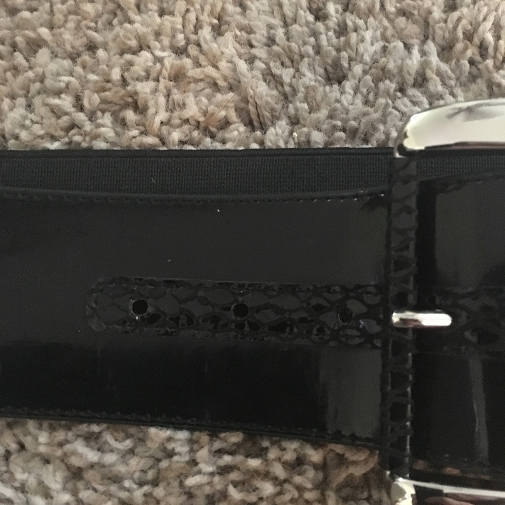 WBHM stretch black belt patent leather front - Picture 6 of 7