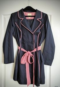 Terrific Trench coat with Gingham trim and tie