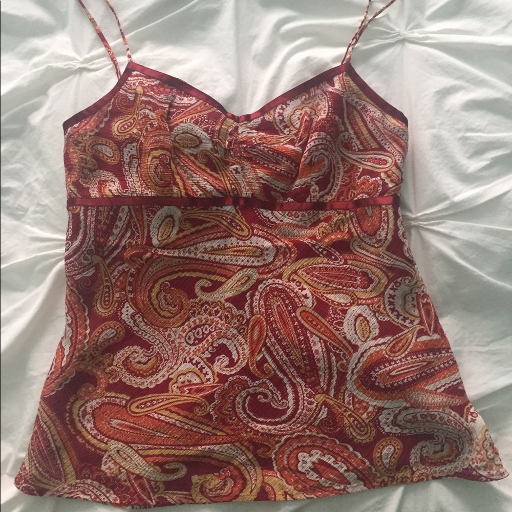 Ann Taylor Red/Orange/Yellow Top