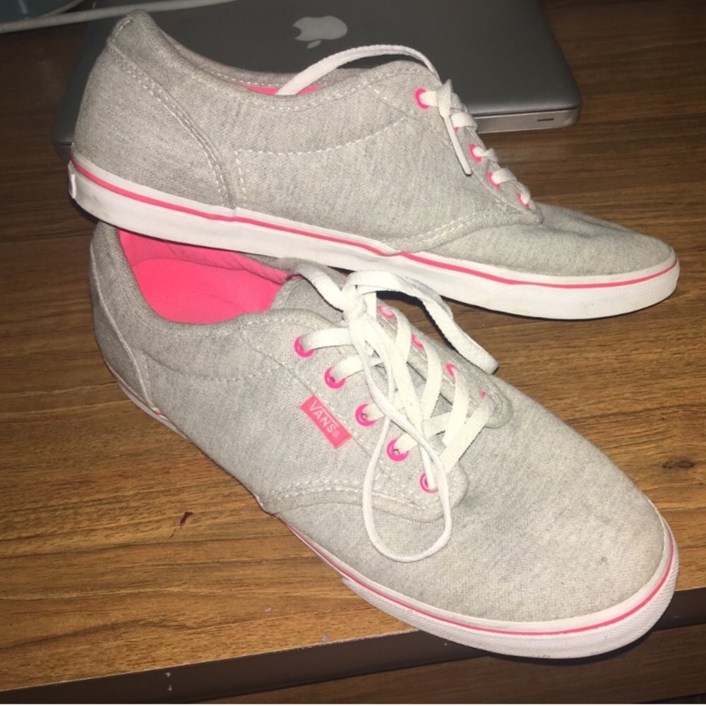 Grey and pink vans