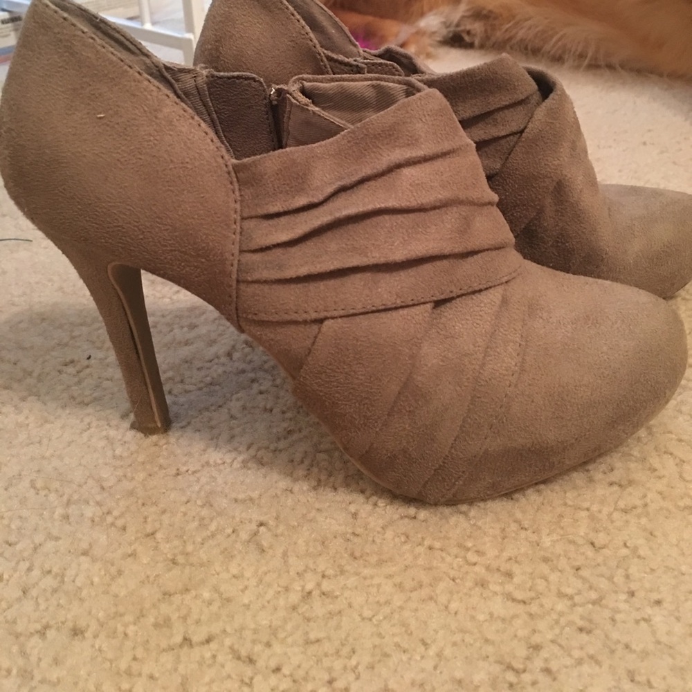Tan booties, from target size 6