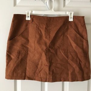 Tan suede skirt