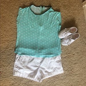 Cato polka dot high-low blouse